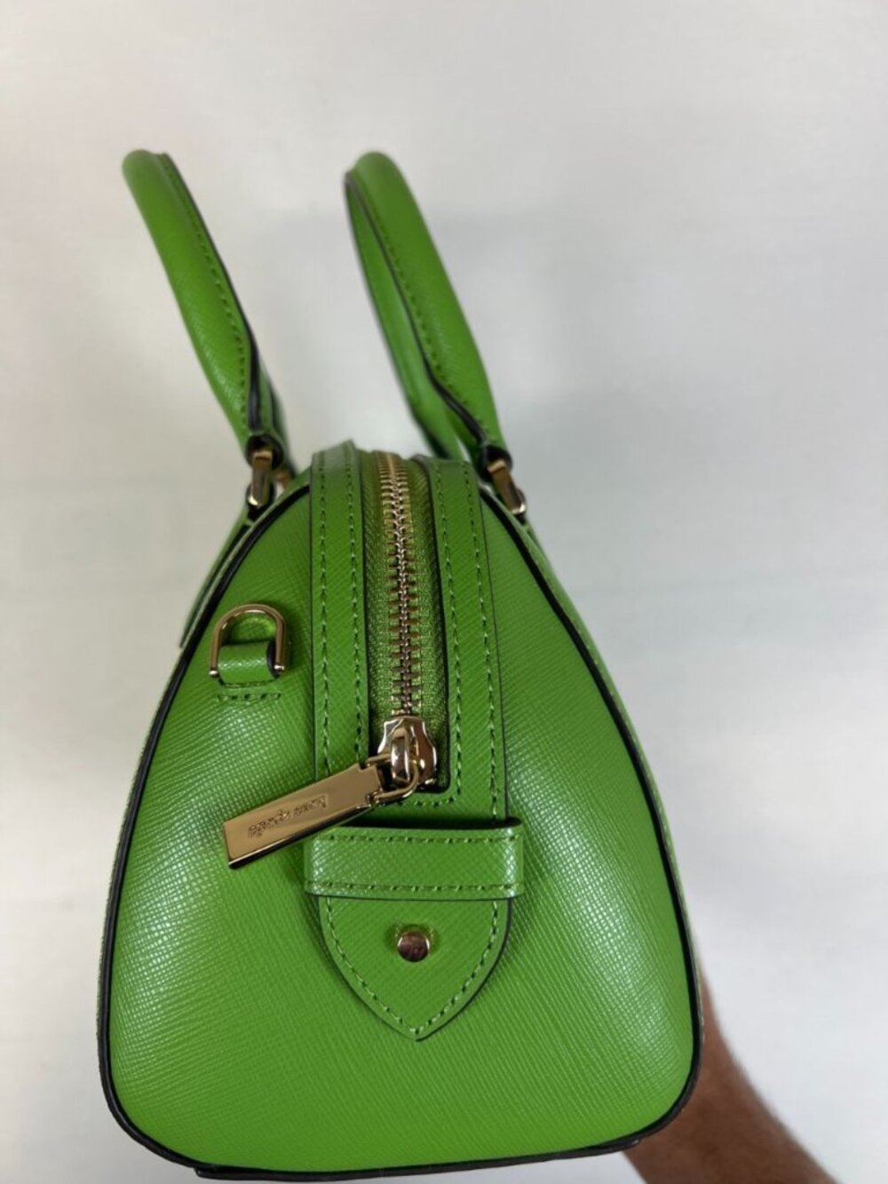 Kate Spade New York Women Green Satchel Handbag Zip Closure Top Handle Bag - Picture 8 of 10